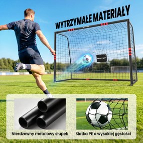 SPORTNOW Bramka do ogrodu 300 x 200 cm solidna bramka outdoor z siatką wypełnieniem kotwy gruntowe powłoka antykorozyjna | Aosom PL