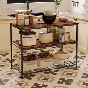 Szafka wyspa kuchenna półka - rustykalny brąz 120 cm