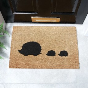 Wycieraczka z włókna kokosowego 40x60 cm Hedgehog Family – Artsy Doormats