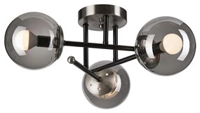 Żyrandol natynkowy MALENA 3xE14/5W/230V czarny/dymny