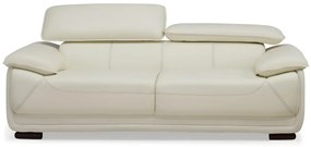 Kanapa 3-osobowa ze skóry MACELO - Kość słoniowa