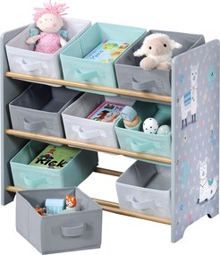 Organizer na zabawki z pojemnikami tekstylnymi, w lamy, KESPER