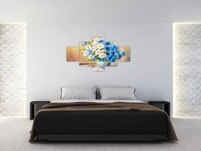 Malowany obraz wazonu z kwiatami (125x70 cm)