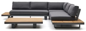 Ciemnoszary/w naturalnym kolorze aluminiowy zestaw mebli ogrodowych dla 5 osób Tosqueta – Kave Home