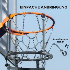 SPORTNOW Rebounder do koszykówki, regulowana wysokość, obrót 360°, Plastik, 35,6Dł x 35,6S x 75,5W cm, Czarny