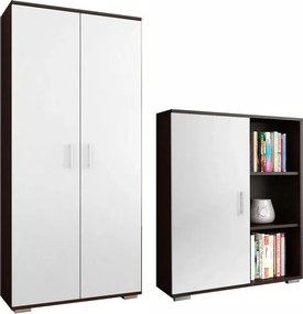 Zestaw komoda i szafa wenge + biały D4-A54