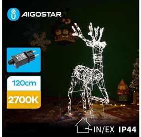 Aigostar - LED Zewnętrzna dekoracja bożonarodzeniowa LED/3,6W/31/230V 2700K 120cm IP44 renifer