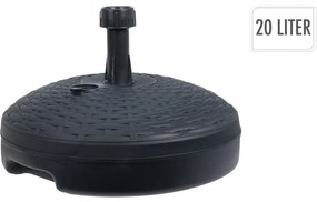 Stojak na parasol słoneczny Rattan, 20 l, antracyt, 45 x 45 x 15 cm