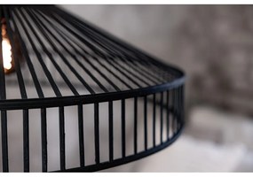 Czarna lampa wisząca z bambusowym kloszem ø 70 cm Tapa – Markslöjd