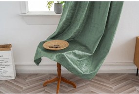 Zaciemniająca zasłona LOOM VELVET 140x250 cm, zielona Zawieszanie: Metalowe pierścienie