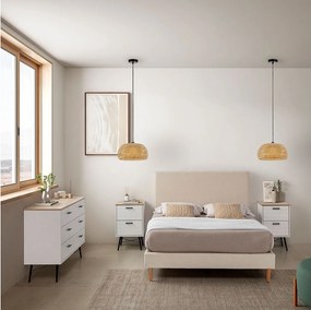 Kolumna Sommier + zagłówek Niebla 150x190 cm Beżowy