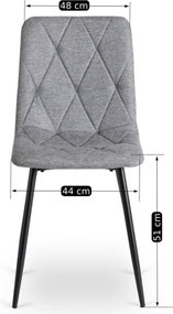 Zestaw Stół Okrągły Rozkładany HARRY 102-142 cm Dąb Artisan/Czarny i 4 Krzesła Tapicerowane ROBIN 2 Szare Nowoczesne