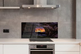 Szkło Ozdobne do Kuchni Trzy Krzyże o Zachodzie Słońca