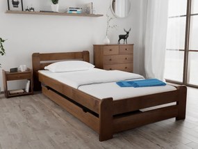 Łóżko Laura 80 x 200, dąb Stelaż: Bez stelaża, Materac: Matrace Somnia 18 cm