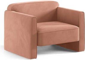 Różowy aksamitny fotel Abby – Micadoni