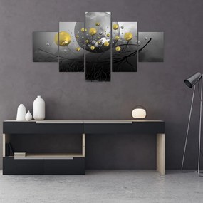 Obraz złotych abstrakcyjnych kul (125x70 cm)