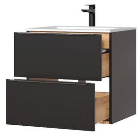 Szafka pod umywalkę CAPRI 820 60 cm czarna mat COMAD