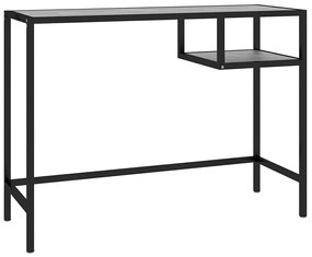 Metalowe biurko ze szklanym blatem czarny marmur R3-Z75