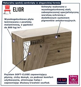 Szafka pod umywalkę z koszem orzech + marmur K5-C16