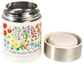 Termos na jedzenie dla dzieci w kremowo-srebrnym kolorze 450 ml Wild Flowers – Rex London