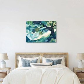 Obraz na szkle – Zielona korona drzewa życia (70x50 cm)