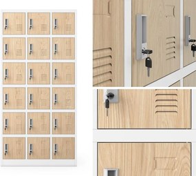 Szafa skrytkowa zamykana na klucz Eco Design Karol 90x40x185 cm, biały/dąb sonoma