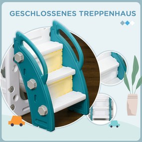 AIYAPLAY Poślizg dla dzieci, 7-w-1 plac zabaw, z koszem i kierownicą, dla dzieci 1-3 lata, 178x177x99cm, Żółty/Biały/Zielony