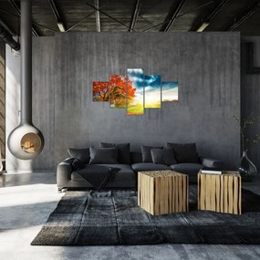 Obraz skąpanego w słońcu krajobrazu (125x70 cm)