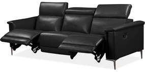Czarna sofa z imitacji skóry 222 cm Lund – Støraa