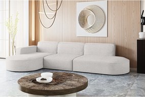 Narożnik w kształcie L Modena L, tkanina Poso, Ecru, Lewy