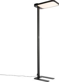 Lampa podłogowa światła dziennego czarna kwadratowa z LED i ściemniaczem - Guzo