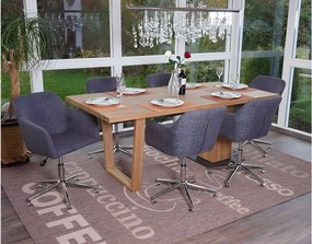 Krzesło do jadalni MCW-A74 (zestaw 6 sztuk),  tekstylny, szary