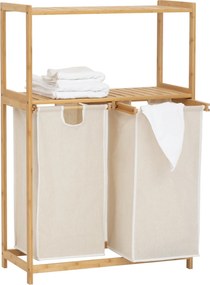 Regał bambusowy z koszem na pranie TIDY BOX, 72 x 33 x 109 cm