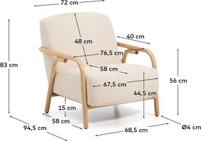 Beżowy fotel z tkaniny szenilowej Sylo – Kave Home