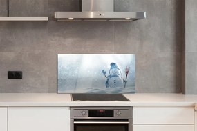 Panel szklany do Kuchni Zimowy Bałwanek