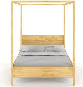 Sosnowe łóżko sypialniane ze stelażem na baldachim Canopy