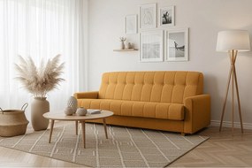 Wersalka Herbi z funkcją spania, do salonu, tkanina Herbi, złoty