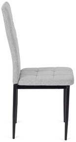 Zestaw Stół Prostokątny Rozkładany CLARK 120-160 cm Dąb Artisan/Czarny i 6 Krzeseł Tapicerowanych TEX Szarych