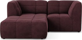 Bordowy aksamitny narożnik (lewostronny/z szezlongiem) Aloha – Makamii