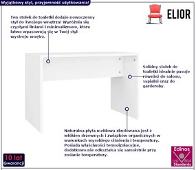 Biały stołek do toaletki - Ozi
