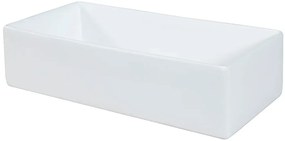 Biała prostokątna umywalka na blat - Mottled 45 cm
