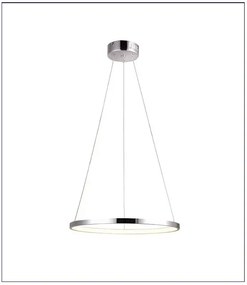 Chromowana lampa wisząca okrąg 40 cm LED - V083 Meriozi