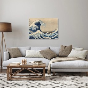 Obraz na szkle - Katsushika Hokusai, Under the Wave off Kanagawa, reprodukcje (70x50 cm)