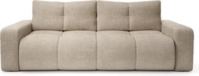 Masseno Sofa DUCA z funkcją spania i pojemnikiem na pościel, Rozkładana sofa - Beżowy, FLOW 02