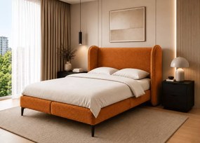 Łóżko kontynentalne Laine z pojemnikiem boxspring bonell H3 tapicerowane 120-200x200 cm
