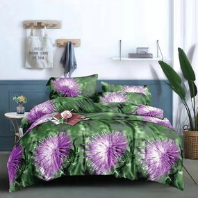 PrzytulneMieszkanie.pl PrzytulneMieszkanie.pl 3D pościel z mikrowłókna THISTALIA zielona Rozmiar pościeli: 2 ks 70 x 80 cm | 135 x 200 cm