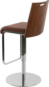 Stołek obrotowy z ekoskóry w kolorze brązowym i orzechowym 4072 ANGEL CERDA