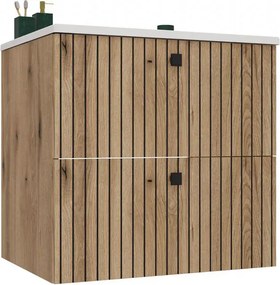 Wisząca szafka z umywalką 60 cm dąb evoke S1-A00