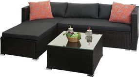 Zestaw polirattanowy MCW-F57 (3-częściowy),  brązowe, ciemnoszare poduszki z poduszkami dekoracyjnymi