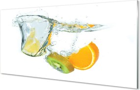Szkło do Kuchni na Ścianę Woda, Kiwi i Pomarańcza